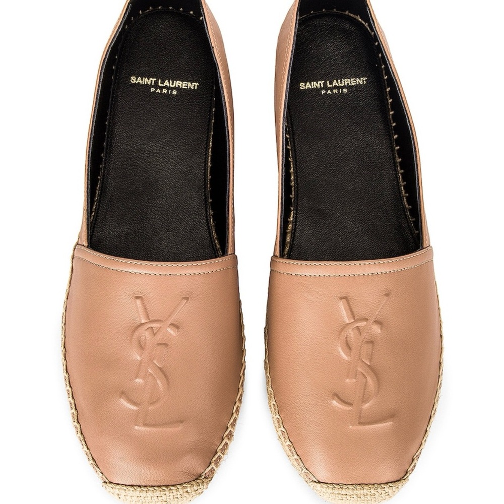 Yves Saint Laurent Tan Espadrille Shoes with Jute Sole